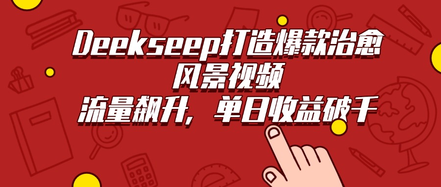 Deekseep打造爆款治愈风景视频，流量飙升，单日收益破千汇创网-网创项目_汇创网_中创网_福缘网_冒泡网_网创项目平台汇创网