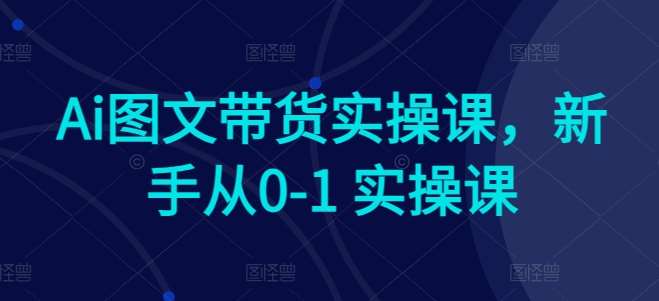 Ai图文带货实操课，新手从0-1 实操课汇创网-网创项目_汇创网_中创网_福缘网_冒泡网_资源整合平台汇创网