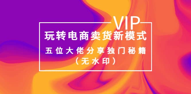 某收费培训：玩转电商卖货新模式，五位大佬分享独门秘籍（无水印）汇创网-网创项目_汇创网_中创网_福缘网_冒泡网_网创项目平台汇创网