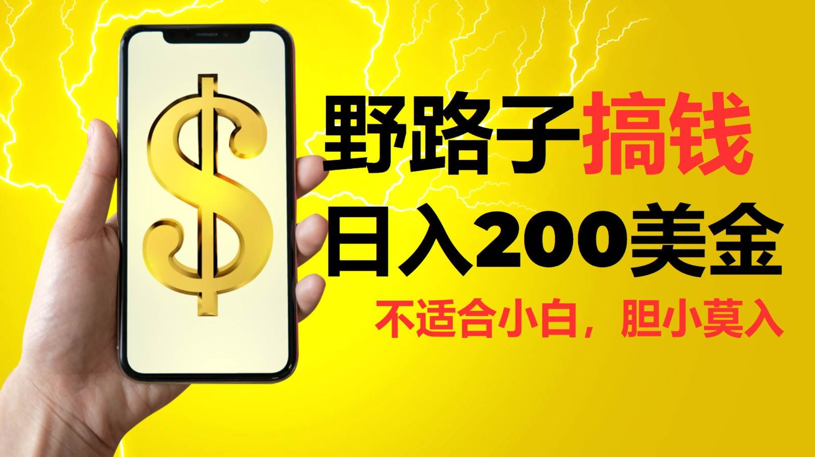 挂机野路子搞钱，日入200美金，路子很野，小白莫入汇创网-网创项目_汇创网_中创网_福缘网_冒泡网_资源整合平台汇创网
