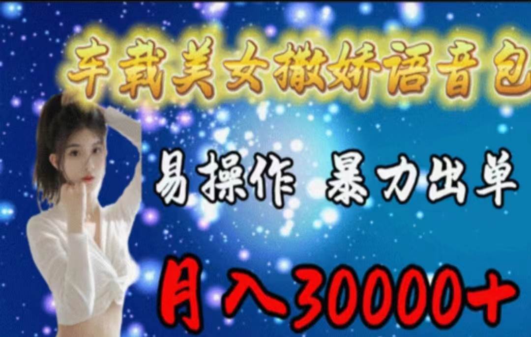 （11249期）车载美女撒娇语音包，执行就出单，月入3000＋，小白看完课程就能马上实操汇创网-网创项目_汇创网_中创网_福缘网_冒泡网_资源整合平台汇创网