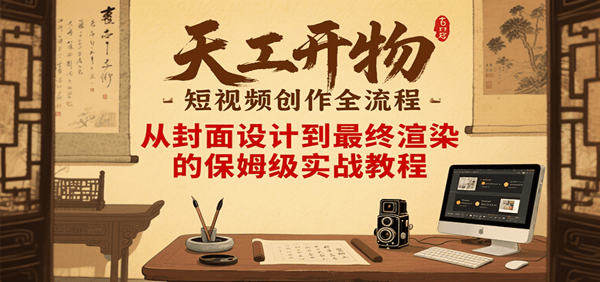 天工开物短视频创作全流程，从封面设计到最终渲染的保姆级实战教程汇创网-网创项目_汇创网_中创网_福缘网_冒泡网_资源整合平台汇创网