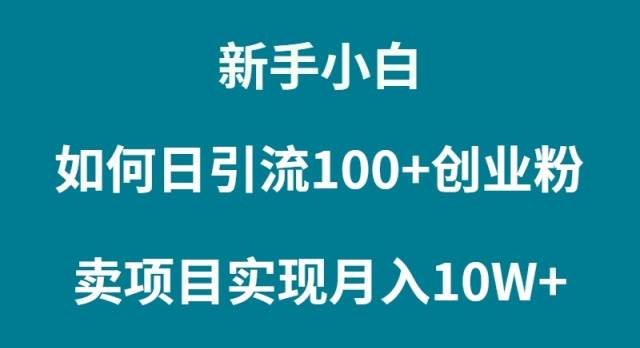 （9556期）新手小白如何通过卖项目实现月入10W+汇创网-网创项目_汇创网_中创网_福缘网_冒泡网_资源整合平台汇创网