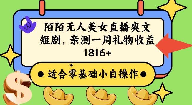 陌陌美女无人直播爽文短剧项目，亲测一个星期1800+【揭秘】汇创网-网创项目_汇创网_中创网_福缘网_冒泡网_资源整合平台汇创网