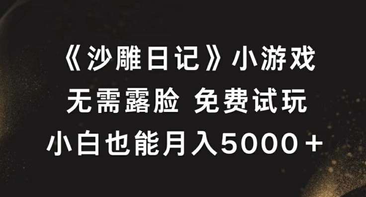 《沙雕日记》小游戏，无需露脸免费试玩，小白也能月入5000+【揭秘】汇创网-网创项目_汇创网_中创网_福缘网_冒泡网_资源整合平台汇创网
