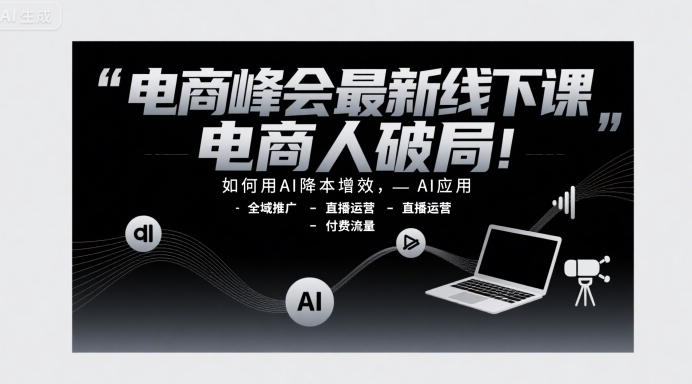 电商峰会最新线下课，电商人破局，如何用AI降本增效，AI应用-全域推广-直播运营-付费流量汇创网-网创项目_汇创网_中创网_福缘网_冒泡网_资源整合平台汇创网