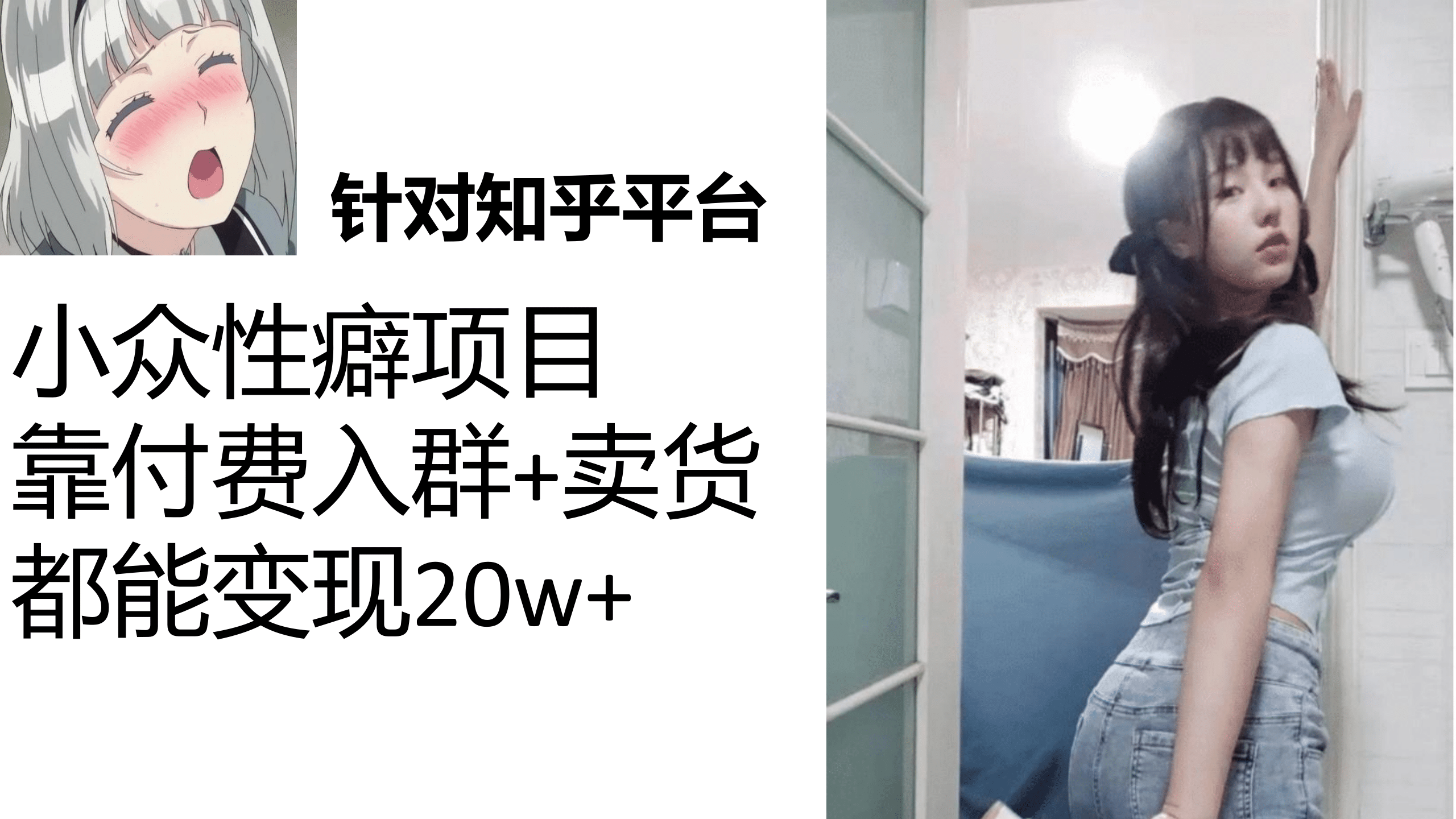 知乎小众性癖项目，Lsp的钱才是最好赚的，付费建群+卖货变现20w汇创网-网创项目_汇创网_中创网_福缘网_冒泡网_资源整合平台汇创网