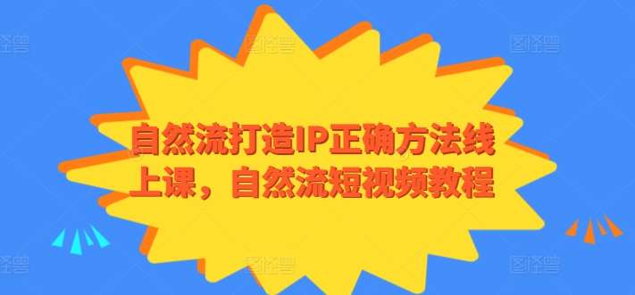 自然流打造IP正确方法线上课，自然流短视频教程汇创网-网创项目_汇创网_中创网_福缘网_冒泡网_资源整合平台汇创网