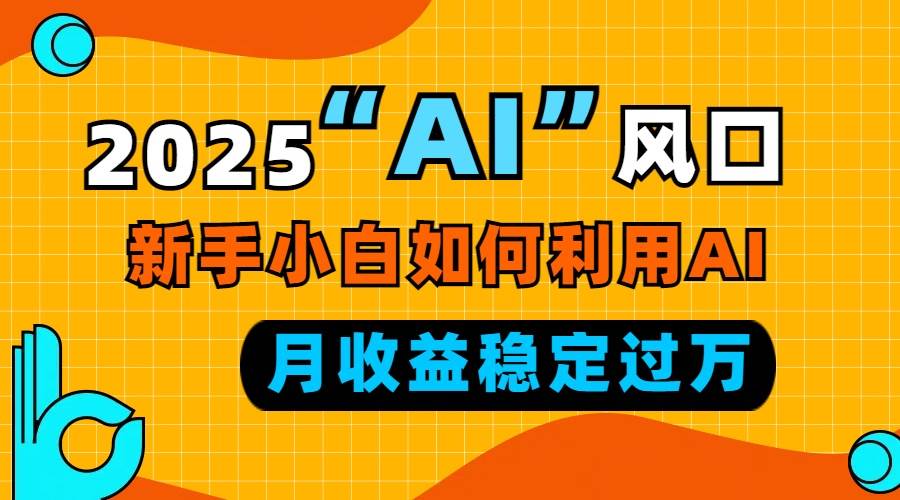 （13821期）2025“ AI ”风口，新手小白如何利用ai，每月收益稳定过万汇创网-网创项目_汇创网_中创网_福缘网_冒泡网_资源整合平台汇创网