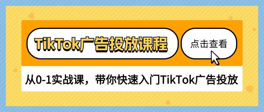 （10731期）TikTok广告投放课程，从0-1实战课，带你快速入门TikTok广告投放（30节课）汇创网-网创项目_汇创网_中创网_福缘网_冒泡网_网创项目平台汇创网