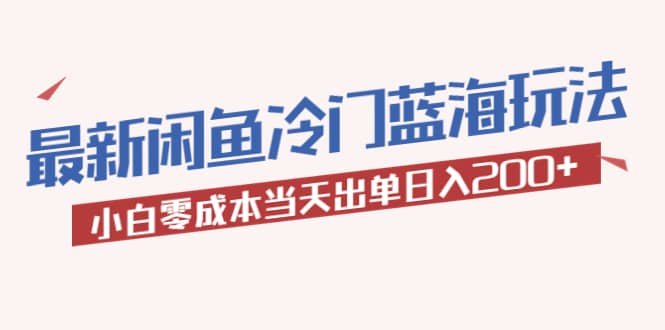 2023最新闲鱼冷门蓝海玩法，小白零成本当天出单日入200+汇创网-网创项目_汇创网_中创网_福缘网_冒泡网_网创项目平台汇创网