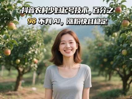 抖音农村少妇起号技术，百分之98不判AI，涨粉快且稳定汇创网-网创项目_汇创网_中创网_福缘网_冒泡网_资源整合平台汇创网