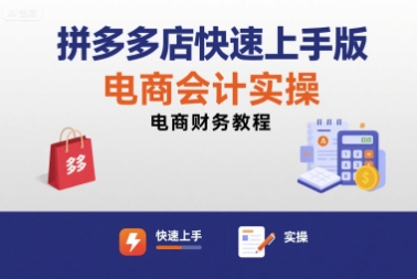 拼多多店快速上手版电商会计实操-电商财务教程汇创网-网创项目_汇创网_中创网_福缘网_冒泡网_网创项目平台汇创网