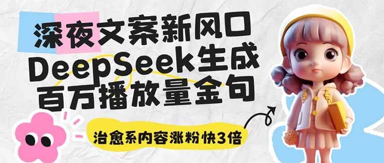 （14587期）深夜文案新风口：DeepSeek生成百万播放量金句，治愈系内容涨粉快3倍汇创网-网创项目_汇创网_中创网_福缘网_冒泡网_资源整合平台汇创网