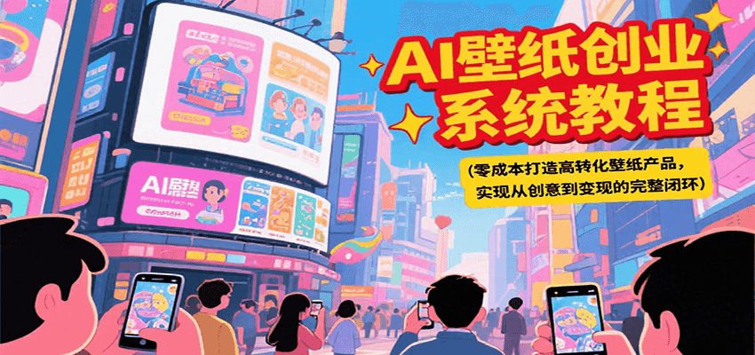 AI壁纸创业系统教程，零成本打造高转化壁纸产品，实现从创意到变现的完整闭环汇创网-网创项目_汇创网_中创网_福缘网_冒泡网_资源整合平台汇创网