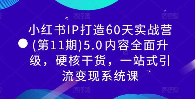 小红书IP打造60天实战营(第11期)5.0​内容全面升级，硬核干货，一站式引流变现系统课汇创网-网创项目_汇创网_中创网_福缘网_冒泡网_网创项目平台汇创网