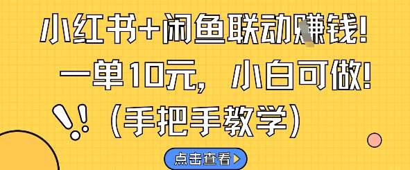 小红书+闲鱼联动挣钱，一单10元，小白可做汇创网-网创项目_汇创网_中创网_福缘网_冒泡网_资源整合平台汇创网