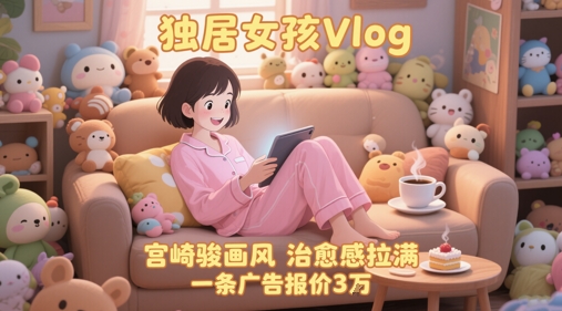 单个账号涨粉71W！用AI制作独居女孩Vlog，宫崎骏画风，治愈感拉满，一条广告报价3W汇创网-网创项目_汇创网_中创网_福缘网_冒泡网_资源整合平台汇创网