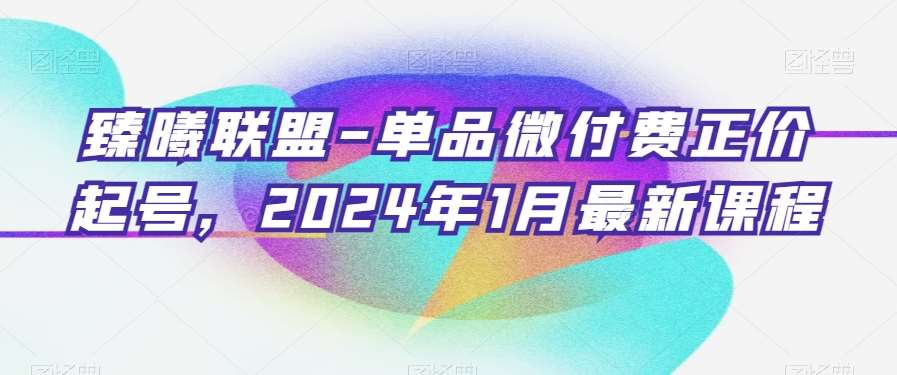 臻曦联盟-单品微付费正价起号，2024年1月最新课程汇创网-网创项目_汇创网_中创网_福缘网_冒泡网_资源整合平台汇创网