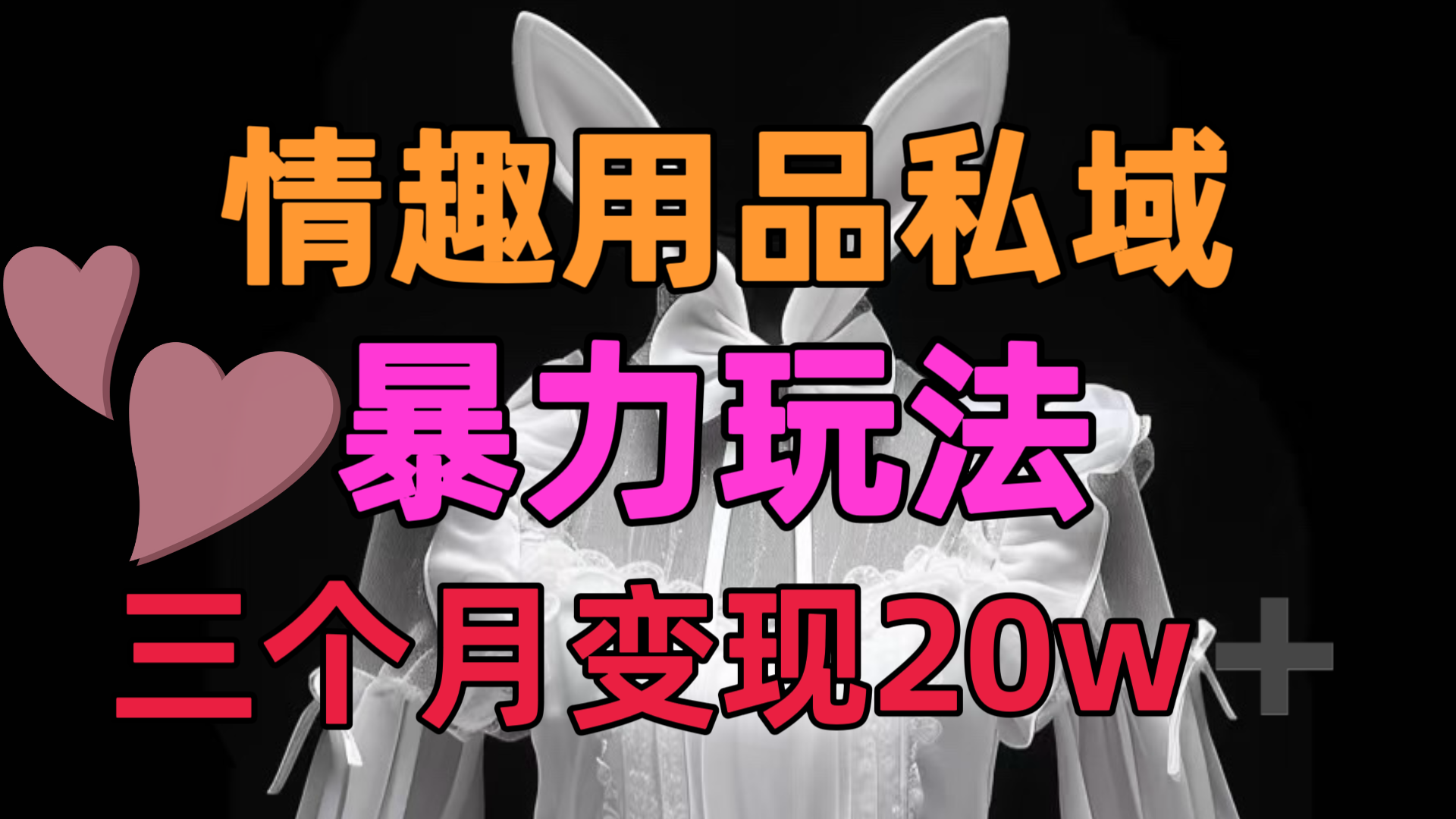 情趣用品私域，25年最新暴力玩法，三个月变现20w➕汇创网-网创项目_汇创网_中创网_福缘网_冒泡网_网创项目平台汇创网