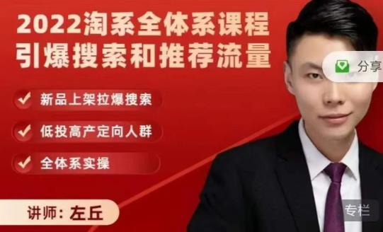 2022淘系全体系课程引爆搜索和推荐流量，新品上架拉爆搜索汇创网-网创项目_汇创网_中创网_福缘网_冒泡网_网创项目平台汇创网