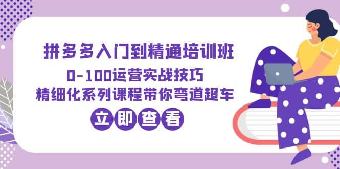 2023拼多多入门到精通培训班：0-100运营实战技巧 精细化系列课带你弯道超车汇创网-网创项目_汇创网_中创网_福缘网_冒泡网_资源整合平台汇创网