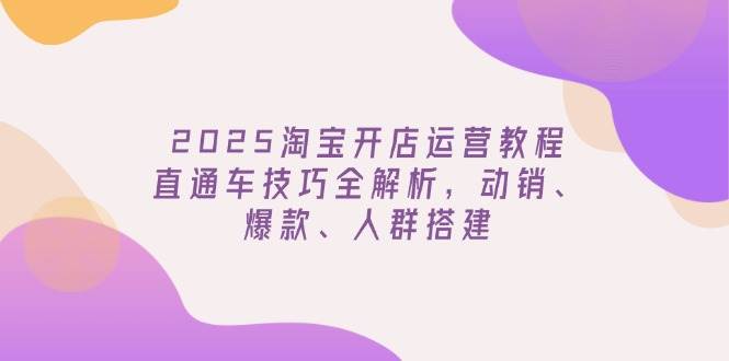 （14389期）2025淘宝开店运营教程更新，直通车技巧全解析，动销、爆款、人群搭建汇创网-网创项目_汇创网_中创网_福缘网_冒泡网_资源整合平台汇创网