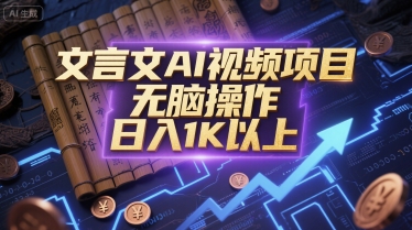 文言文AI视频项目，无脑操作，日入1K以上汇创网-网创项目_汇创网_中创网_福缘网_冒泡网_资源整合平台汇创网