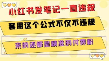 小红书发笔记一直违规，套用这个公式不仅不违规，来的还都是精准的付费粉汇创网-网创项目_汇创网_中创网_福缘网_冒泡网_资源整合平台汇创网