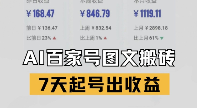 百家号搬砖新玩法，AI一键仿写爆文，7天起号出收益汇创网-网创项目_汇创网_中创网_福缘网_冒泡网_资源整合平台汇创网