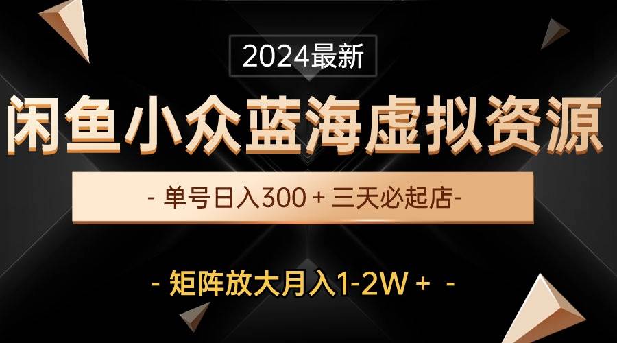 最新闲鱼小众蓝海虚拟资源，单号日入300＋，三天必起店，矩阵放大月入1-2W汇创网-网创项目_汇创网_中创网_福缘网_冒泡网_网创项目平台汇创网