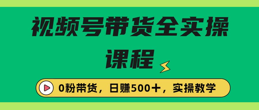 收费1980的视频号带货保姆级全实操教程，0粉带货网创项目_汇创网_中创网_福缘网_冒泡网_资源整合平台汇创网