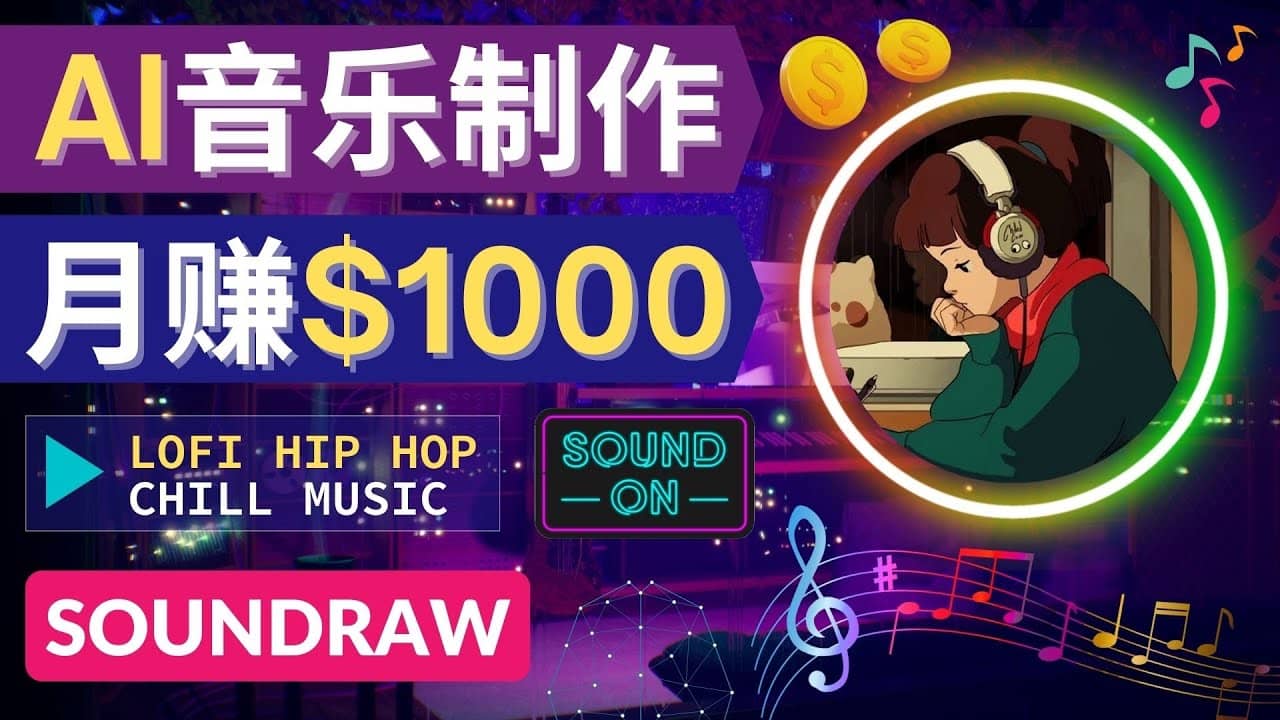无需任何音乐基础： 使用AI软件制作Lofi Hip Hop Chill Music 月赚1000美元汇创网-网创项目_汇创网_中创网_福缘网_冒泡网_资源整合平台汇创网