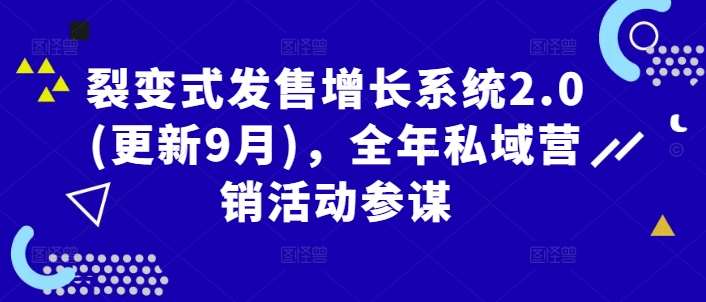 裂变式发售增长系统2.0(更新9月)，全年私域营销活动参谋汇创网-网创项目_汇创网_中创网_福缘网_冒泡网_资源整合平台汇创网