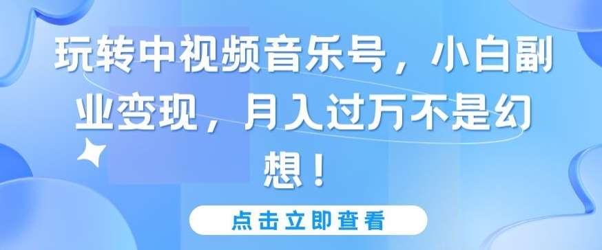 玩转中视频音乐号，小白副业变现，月入过万不是幻想【揭秘】汇创网-网创项目_汇创网_中创网_福缘网_冒泡网_网创项目平台汇创网