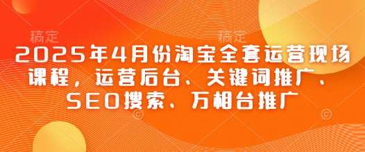 2025年4月份淘宝全套运营现场课程，运营后台、关键词推广、SEO搜索、万相台推广汇创网-网创项目_汇创网_中创网_福缘网_冒泡网_网创项目平台汇创网
