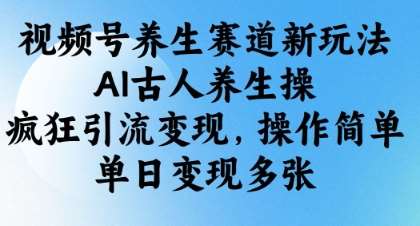 视频号养生赛道新玩法，AI古人养生操，疯狂引流变现，操作简单，单日变现多张汇创网-网创项目_汇创网_中创网_福缘网_冒泡网_资源整合平台汇创网