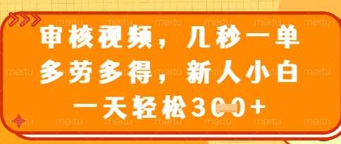 最新审核视频，几秒一单，多劳多得，新人小白一天轻松3张【揭秘】汇创网-网创项目_汇创网_中创网_福缘网_冒泡网_资源整合平台汇创网