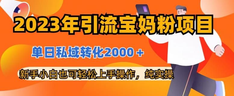 2023年引流宝妈粉项目，单日私域转化2000＋，新手小白也可轻松上手操作，纯实操汇创网-网创项目_汇创网_中创网_福缘网_冒泡网_资源整合平台汇创网