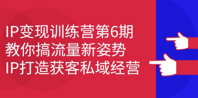 IP变现训练营第6期：教你搞流量新姿势，IP打造获客私域经营汇创网-网创项目_汇创网_中创网_福缘网_冒泡网_资源整合平台汇创网