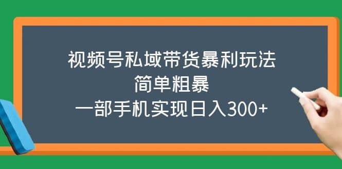 视频号私域带货暴利玩法，简单粗暴汇创网-网创项目_汇创网_中创网_福缘网_冒泡网_网创项目平台汇创网