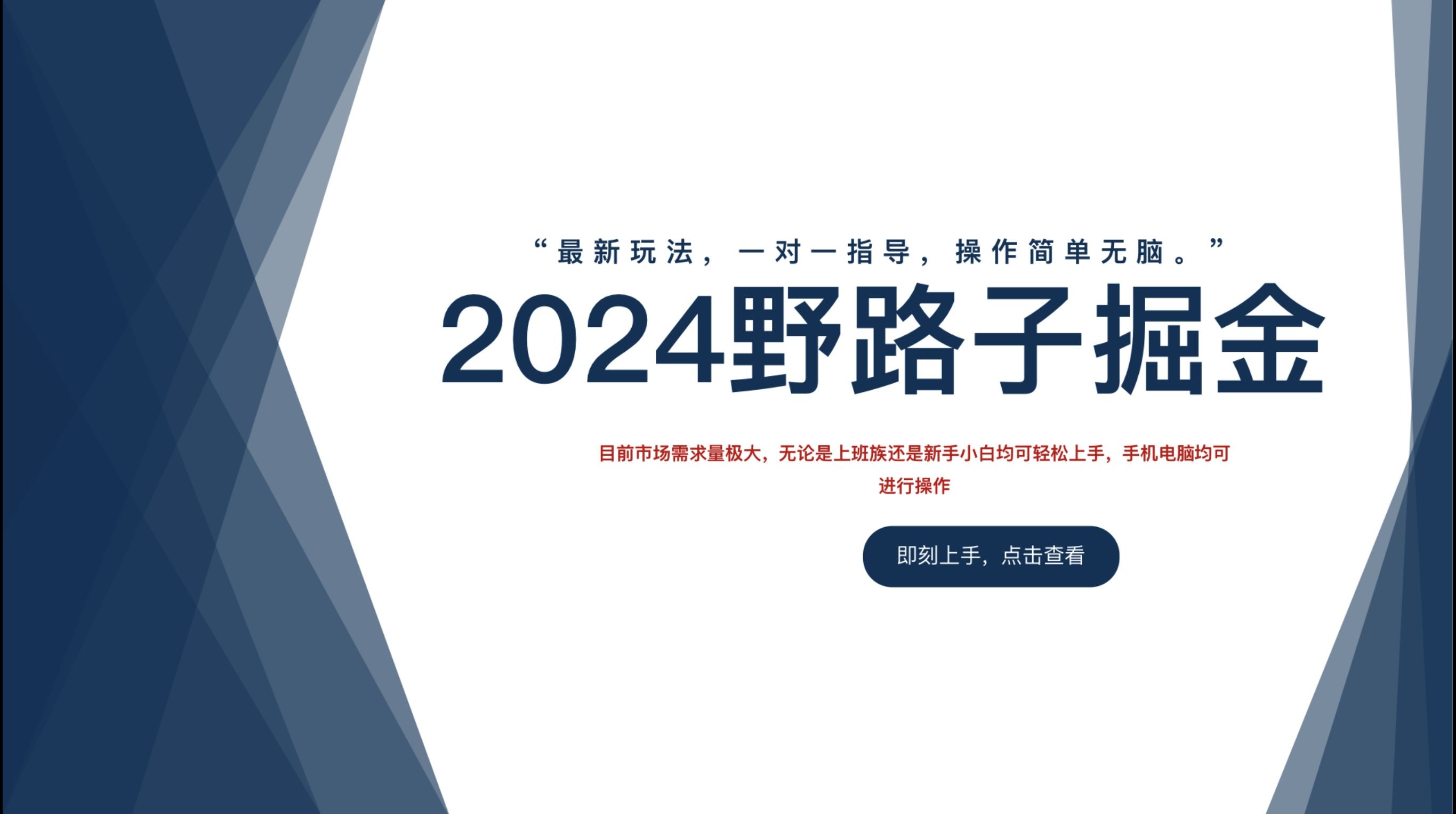 2024野路子掘金，最新玩 法， 一对一指导，操作简单无脑。汇创网-网创项目_汇创网_中创网_福缘网_冒泡网_资源整合平台汇创网