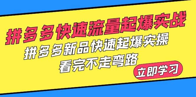 拼多多-快速流量起爆实战，拼多多新品快速起爆实操，看完不走弯路汇创网-网创项目_汇创网_中创网_福缘网_冒泡网_网创项目平台汇创网