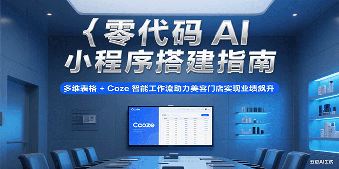 零代码AI小程序搭建指南，多维表格+Coze智能工作流助力美容门店实现业绩飙升汇创网-网创项目_汇创网_中创网_福缘网_冒泡网_资源整合平台汇创网
