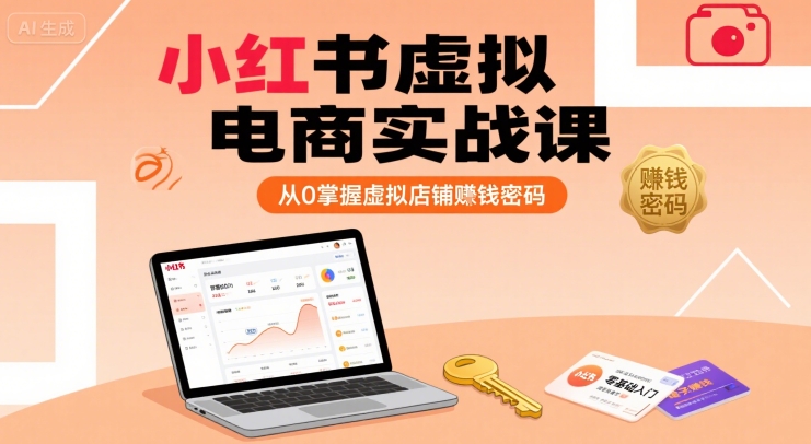 小红书虚拟电商实战课，从0掌握虚拟店铺賺钱密码汇创网-网创项目_汇创网_中创网_福缘网_冒泡网_网创项目平台汇创网