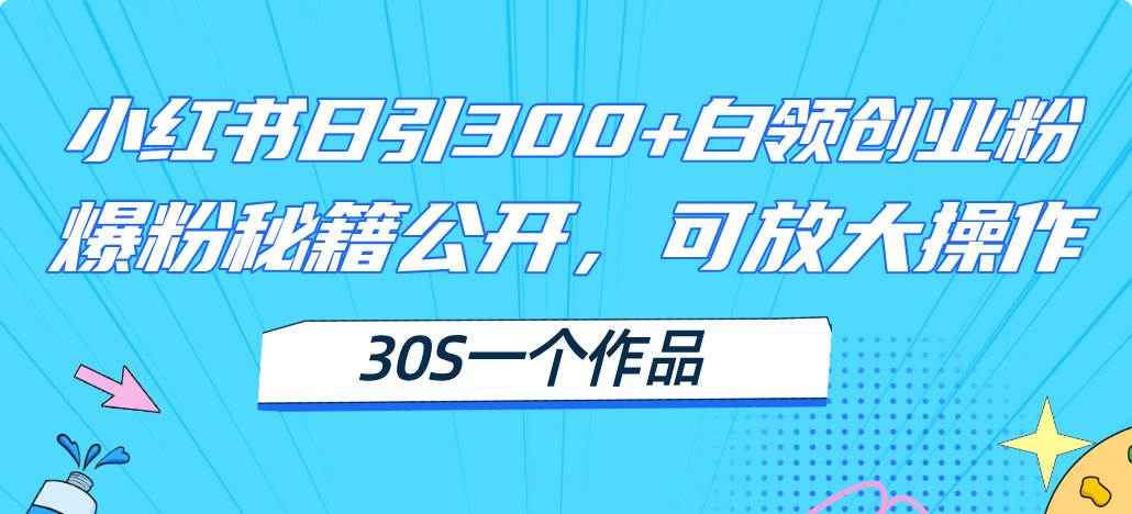 （11692期）小红书日引300+高质白领创业粉，可放大操作，爆粉秘籍！30s一个作品汇创网-网创项目_汇创网_中创网_福缘网_冒泡网_网创项目平台汇创网