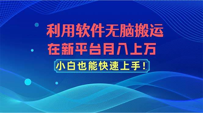 利用软件无脑搬运，在新平台月入上万，小白也能快速上手汇创网-网创项目_汇创网_中创网_福缘网_冒泡网_资源整合平台汇创网
