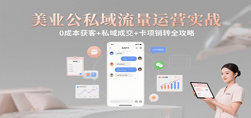 美业公私域流量运营实战：0成本获客+私域成交+卡项销转全攻略汇创网-网创项目_汇创网_中创网_福缘网_冒泡网_资源整合平台汇创网