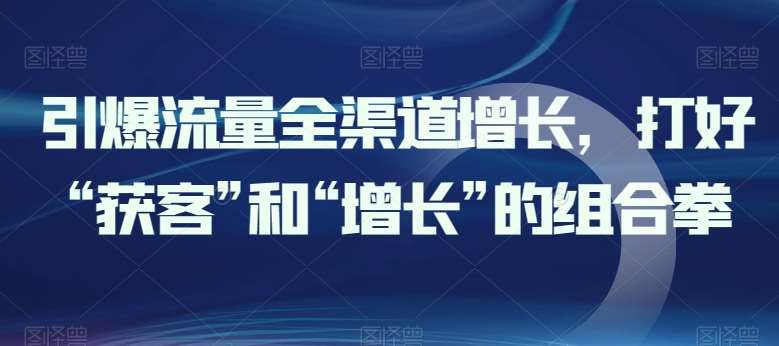 引爆流量全渠道增长，打好“获客”和“增长”的组合拳汇创网-网创项目_汇创网_中创网_福缘网_冒泡网_网创项目平台汇创网