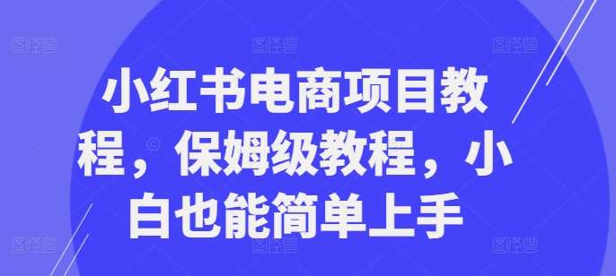 小红书电商项目教程，保姆级教程，小白也能简单上手汇创网-网创项目_汇创网_中创网_福缘网_冒泡网_资源整合平台汇创网